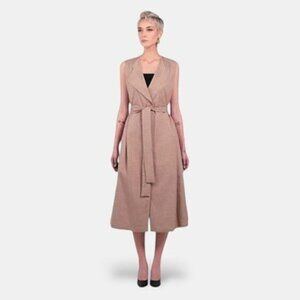 Swoosh Longline Sleeveless Trench Coat with belt sash- M (larger fit)​